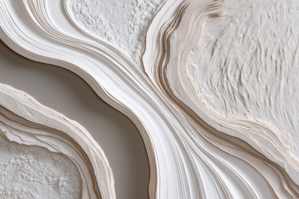 Tapet Imitare a tencuielii cu textură ondulată, în nuanțe de crem-bej, cu efect 3D, Fototapet Abstract, w10042 : Uwalls.ro