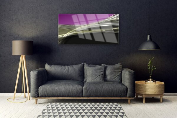 Tablou pe sticla Abstract Art Violet Gri Negru