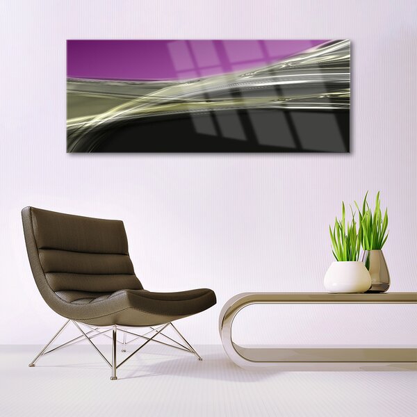 Tablou pe sticla Abstract Art Violet Gri Negru