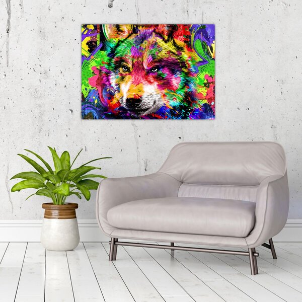 Tablou - Lupul cu graffiti (70x50 cm)