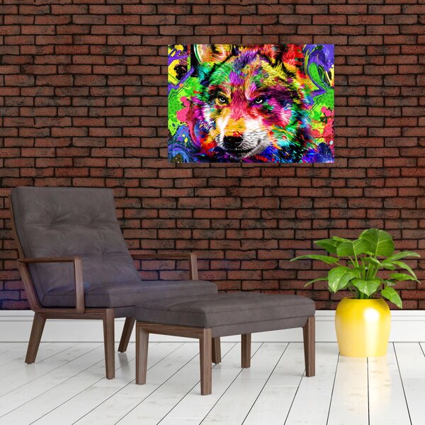 Tablou - Lupul cu graffiti (70x50 cm)