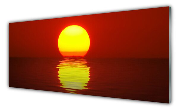 Tablou pe sticla Sea Sunset Peisaj Orange Galben
