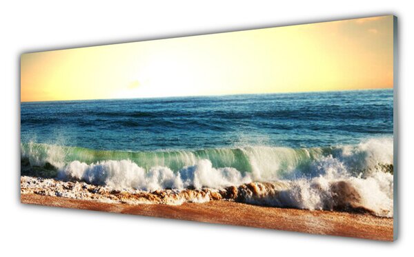 Panou sticla bucatarie Ocean Beach Peisaj Maro Albastru