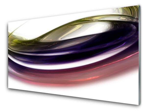Panou sticla bucatarie Abstract Art Violet Roz Alb