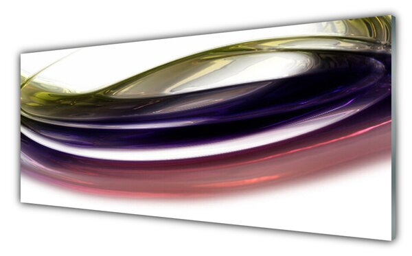 Panou sticla bucatarie Abstract Art Violet Roz Alb