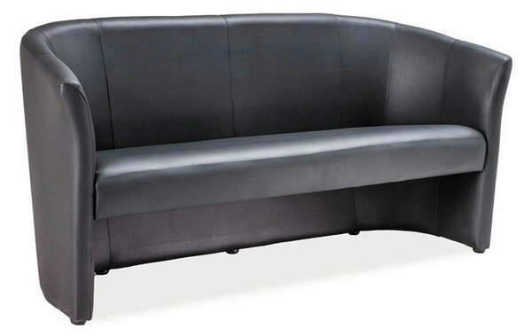 Canapea TM-3, negru, piele ecologica, 160x60x76 cm