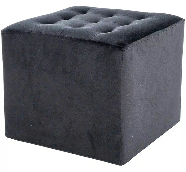 Taburet LORI, stofa catifelata negru - Bluvel 19, 39x39x34 cm
