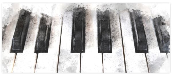 Tablou - Pian, acuarelă (120x50 cm)