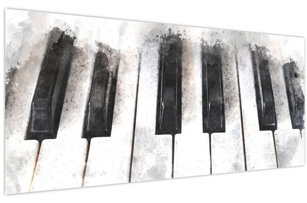 Tablou - Pian, acuarelă (120x50 cm)