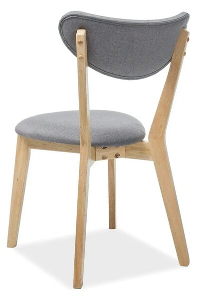 Scaun bucatarie mic BRANDO, gri/stejar, stofa/lemn, 45x40x76 cm