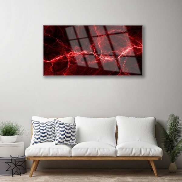 Tablou pe sticla Abstract Art Red