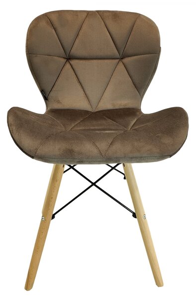 Scaun Oslo, DENVER, catifea maro, picioare lemn, 48x39x74 cm