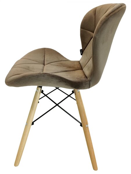 Scaun Oslo, DENVER, catifea maro, picioare lemn, 48x39x74 cm