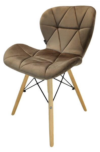 Scaun Oslo, DENVER, catifea maro, picioare lemn, 48x39x74 cm