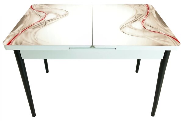 Masa extensibila Rio, DENVER, Gentle Silk, picioare negre, 110x70x76 cm
