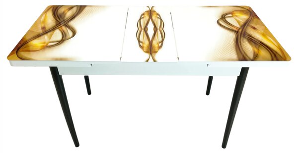 Masa extensibila Rio, DENVER, Golden Flow, picioare negre, 110x70x76 cm