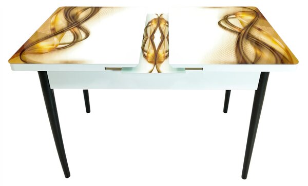 Masa extensibila Rio, DENVER, Golden Flow, picioare negre, 110x70x76 cm