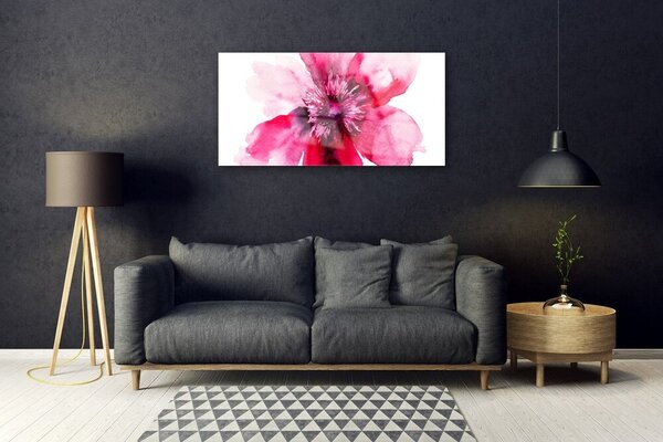 Tablou pe sticla Florale flori roz alb