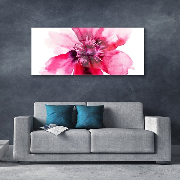 Tablou pe sticla Florale flori roz alb