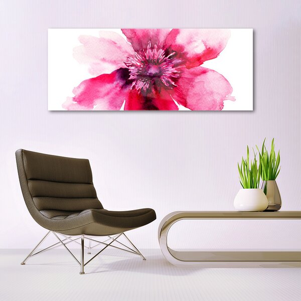 Tablou pe sticla Florale flori roz alb