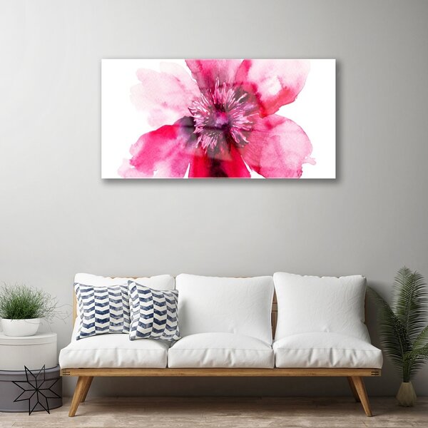 Tablou pe sticla Florale flori roz alb
