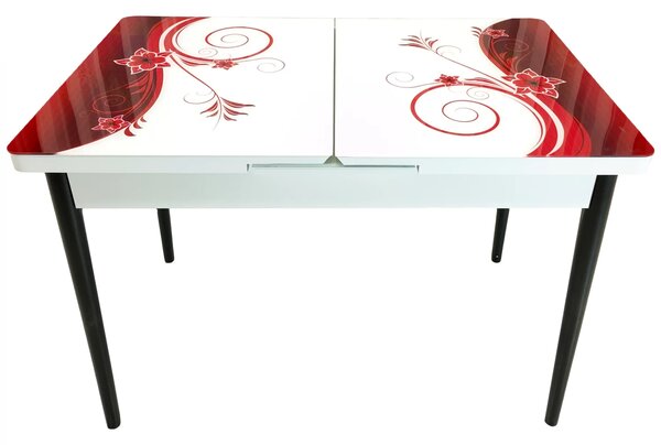 Masa extensibila Rio, DENVER, Eternal Rose, picioare negre, 110x70x76 cm