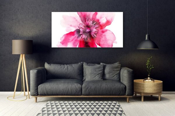 Tablou pe sticla Florale flori roz alb