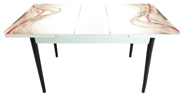 Masa extensibila Rio, DENVER, Gentle Silk, picioare negre, 110x70x76 cm