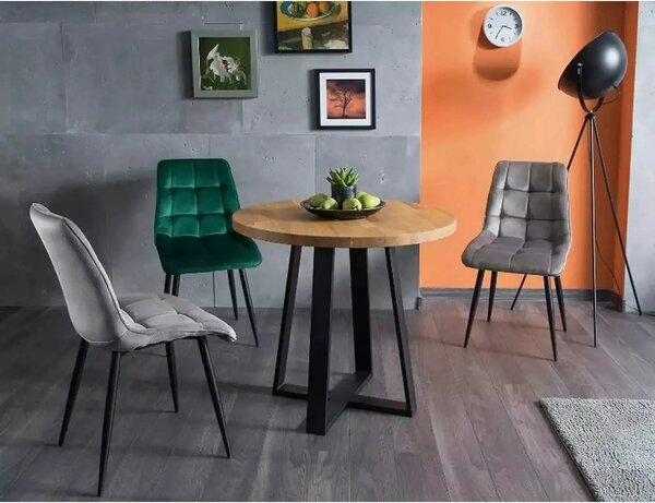 Scaun tapitat stofa CHIC, catifea gri - Bluvel 14, 50x58x88 cm