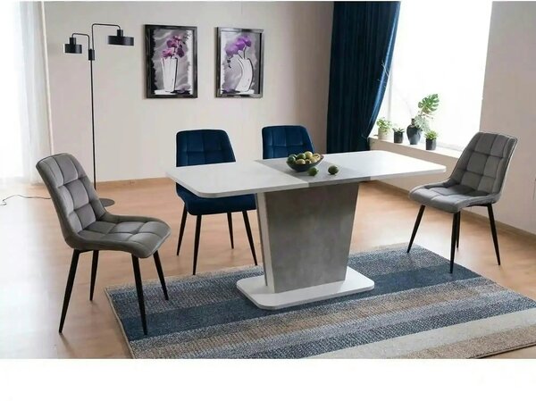 Scaun tapitat stofa CHIC, catifea gri - Bluvel 14, 50x58x88 cm