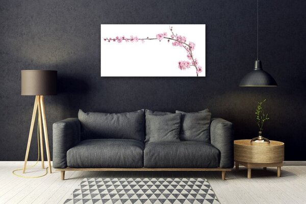 Tablou pe sticla Flori Floral Roz Alb