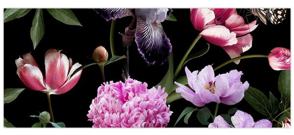 Tablou - Ilustrație de flori (120x50 cm)