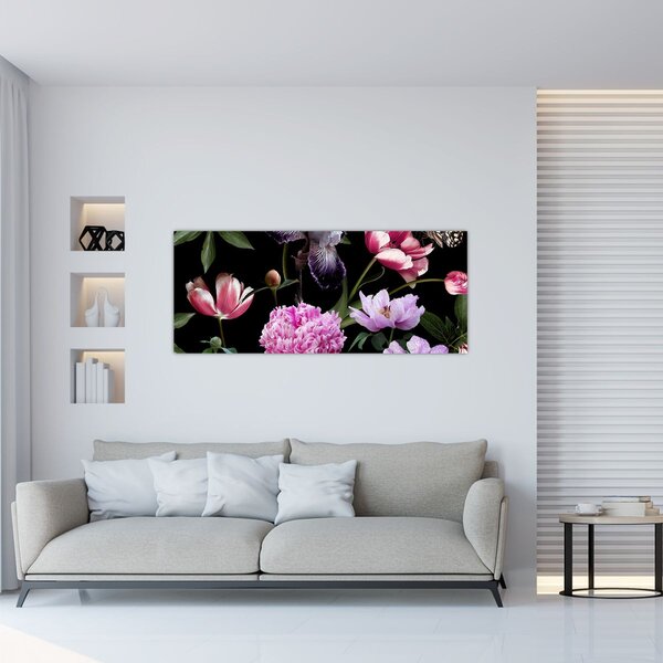 Tablou - Ilustrație de flori (120x50 cm)