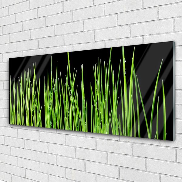 Tablou pe sticla Weed Floral Verde Negru