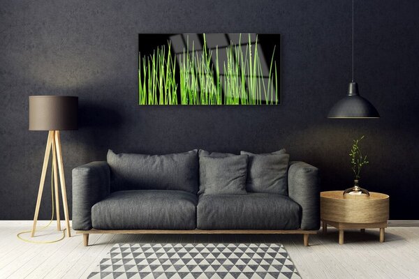 Tablou pe sticla Weed Floral Verde Negru