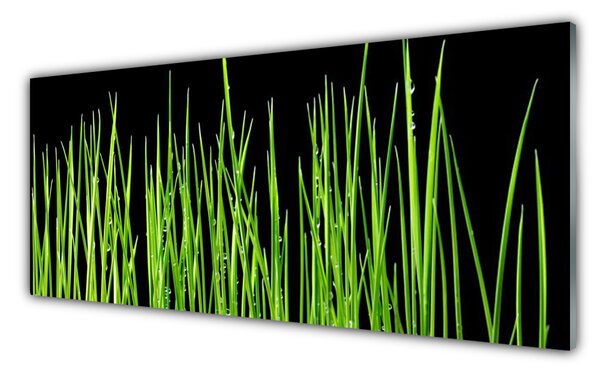 Tablou pe sticla Weed Floral Verde Negru