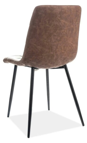 Scaun LOOK, maro/negru, piele ecologic/metal, 45x38x88 cm