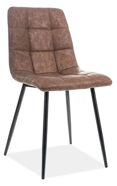 Scaun LOOK, maro/negru, piele ecologic/metal, 45x38x88 cm