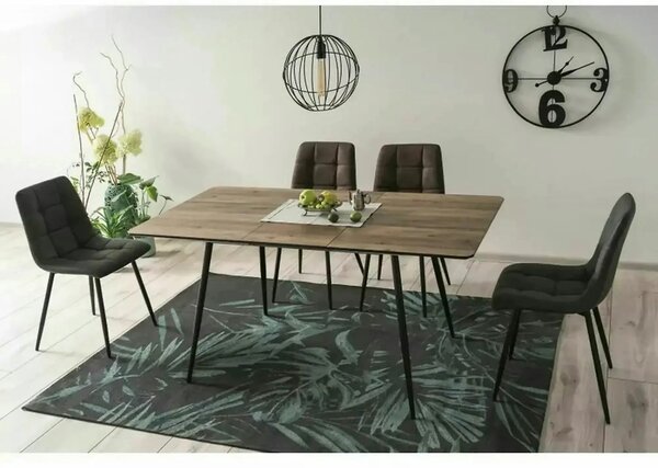 Scaun LOOK, gri/negru, piele ecologica/metal, 45x38x88 cm