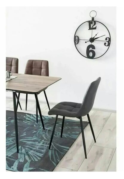 Scaun LOOK, gri/negru, piele ecologica/metal, 45x38x88 cm