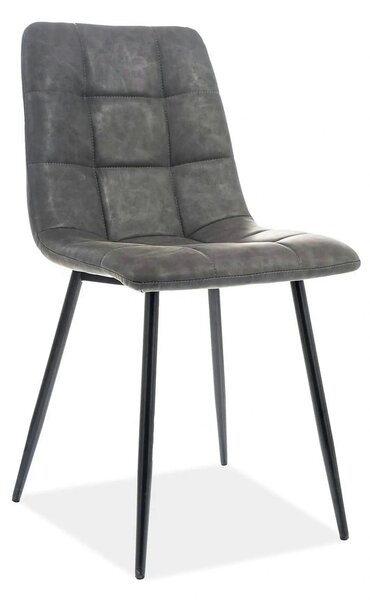 Scaun LOOK, gri/negru, piele ecologica/metal, 45x38x88 cm