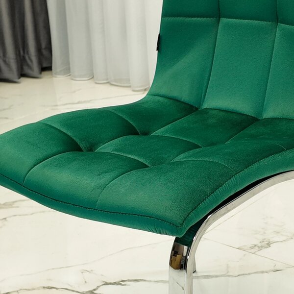Scaun Rimini, DENVER, catifea verde, picioare metalice, 43x56x102 cm