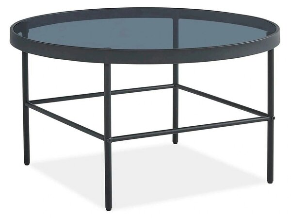 Masuta VANESSA, negru, sticla/metal, 80x80x45 cm