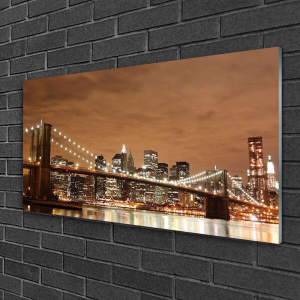 Tablou pe sticla Bridge City Arhitectura Sepia