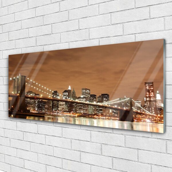 Tablou pe sticla Bridge City Arhitectura Sepia