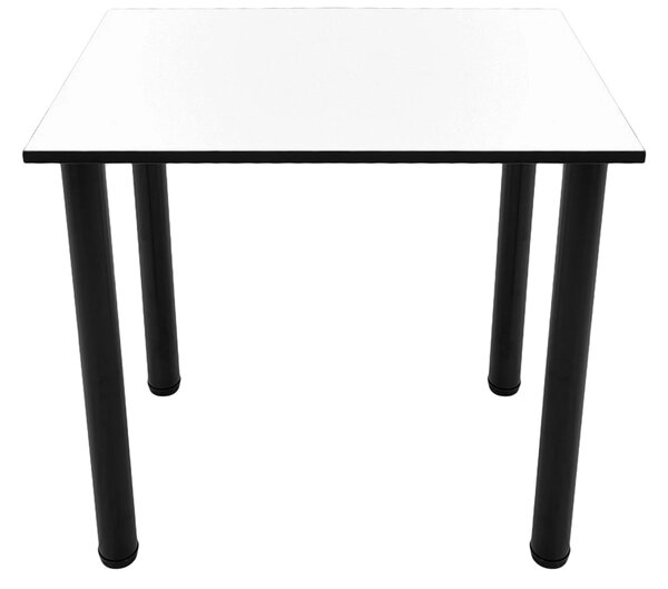 Masa de bucatarie DENVER, blat din PAL alb, abs negru, picioare negre, 80X55X73 cm