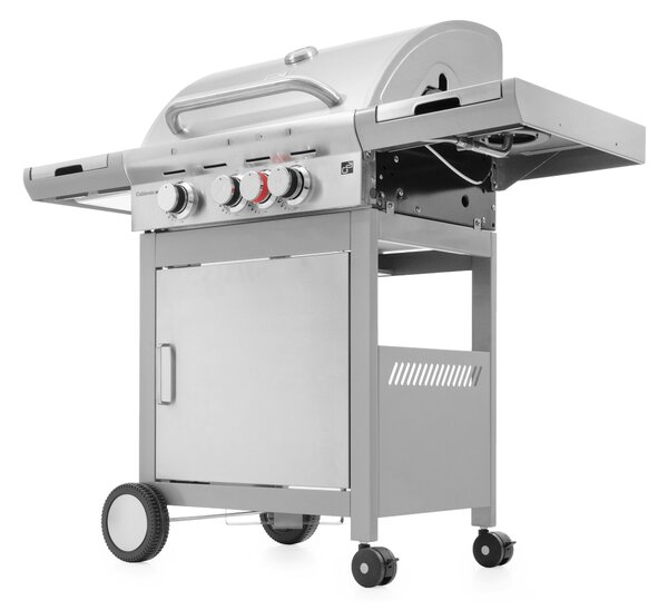 Grătar pe gaz CALIFORNIA BBQ, 4 arzătoare, cu regulator de presiune, argintiu Penta CZ