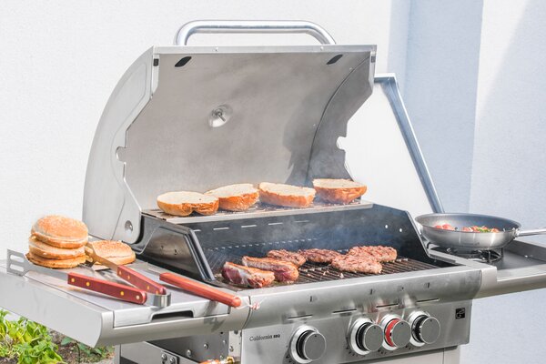 Grătar pe gaz CALIFORNIA BBQ, 4 arzătoare, cu regulator de presiune, argintiu Penta CZ