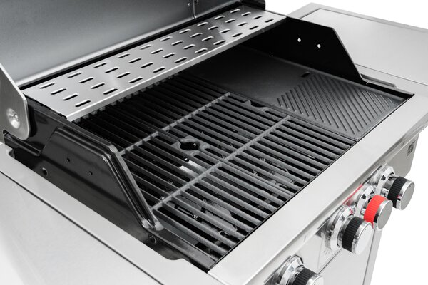 Grătar pe gaz CALIFORNIA BBQ, 4 arzătoare, cu regulator de presiune, argintiu Penta CZ