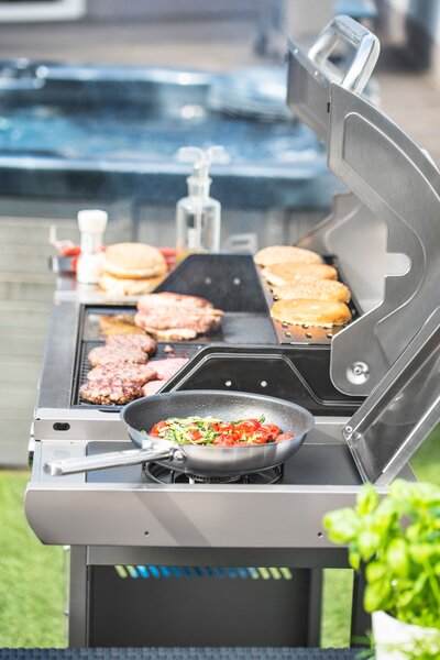 Grătar pe gaz CALIFORNIA BBQ, 4 arzătoare, cu regulator de presiune, argintiu Penta CZ